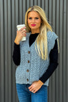 Do Your Best Chunky Cable Sweater Vest : Charcoal