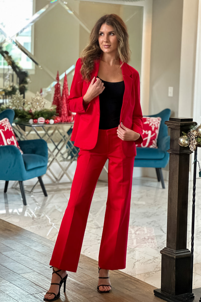 Ashlyn Liverpool Blazer : Tango Red