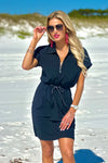 Tribal Sport Hartley Zip Polo Dress : Black