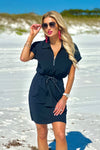 Tribal Sport Hartley Zip Polo Dress : Black