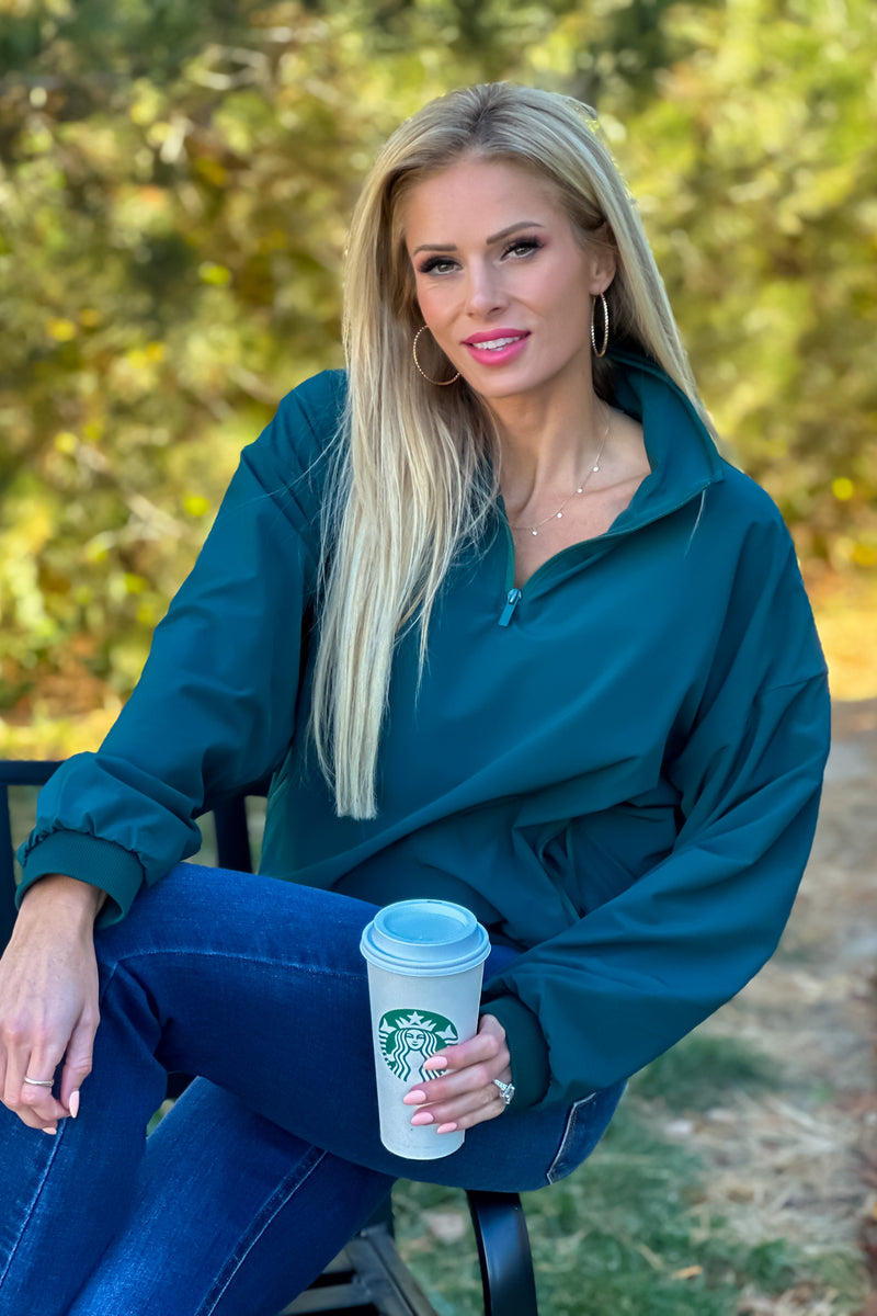 Morning Walk Fleece Lined Pullover : Green