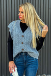 Do Your Best Chunky Cable Sweater Vest : Charcoal