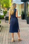 Night Falls Elastic Waist Skirt : Navy