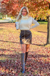 Gabriela Mini Leather Skirt : Dark Brown