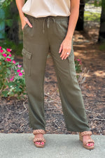 Tribal Marlena Wide Leg Pant : Olive