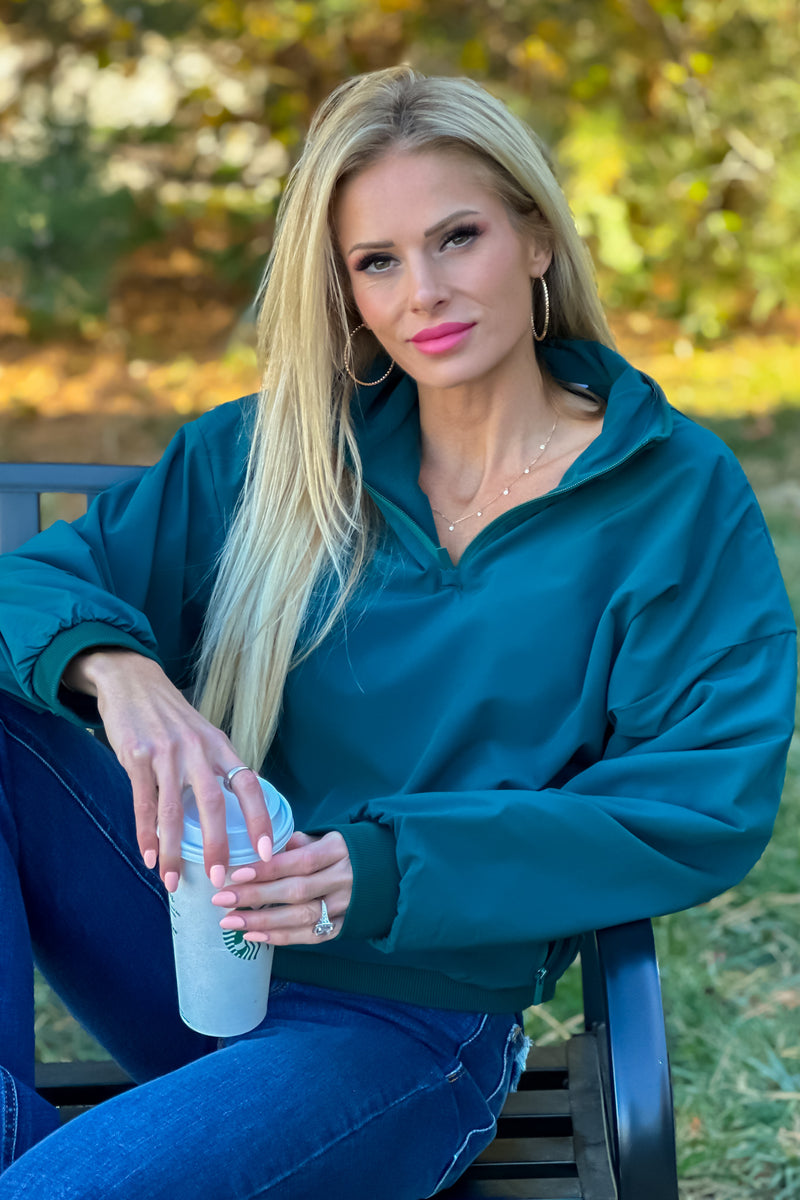 Morning Walk Fleece Lined Pullover : Green