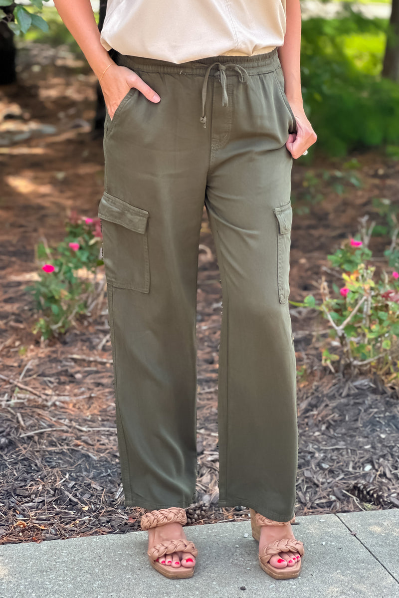 Tribal Marlena Wide Leg Pant : Olive