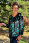 Liverpool Wendy Long Sleeve Shirred Blouse:Black