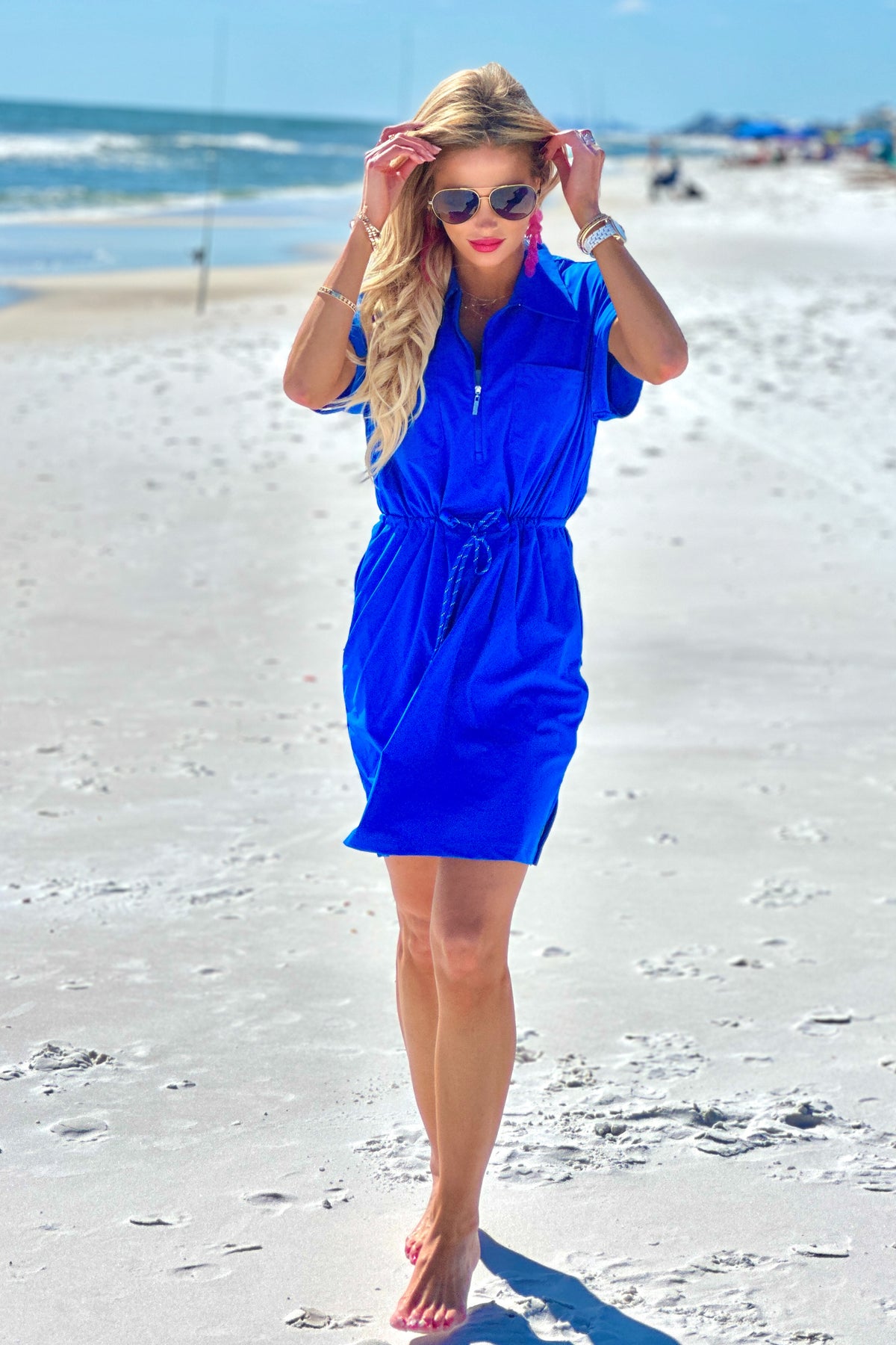 Tribal Sport Hartley Zip Polo Dress : Riviera