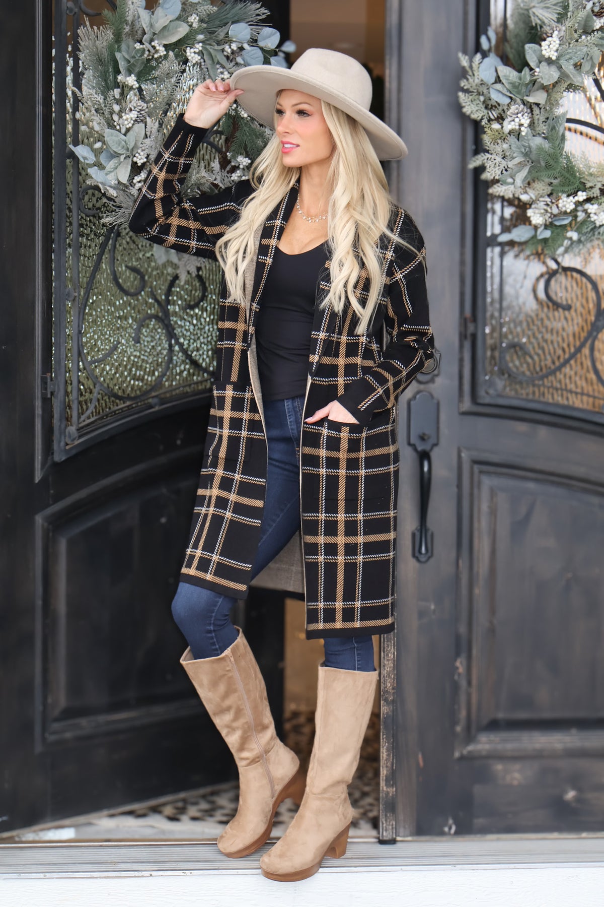 Tribal Oriana Sweater Coat : Black