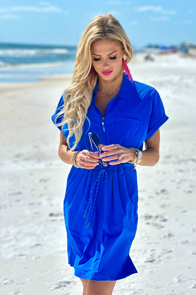 Tribal Sport Hartley Zip Polo Dress : Riviera