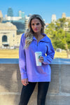 Thea Vintage Wash Long Pullover : Lilac