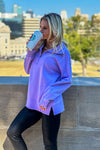 Thea Vintage Wash Long Pullover : Lilac