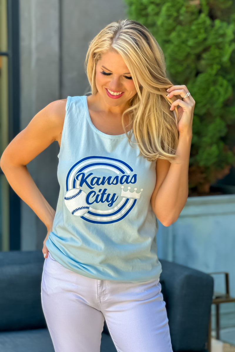Kansas City Crown Tank Top : Baby Blue