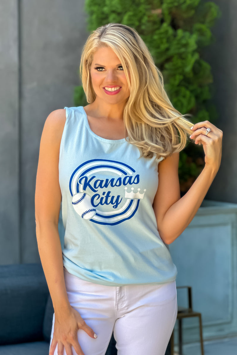 Kansas City Crown Tank Top : Baby Blue