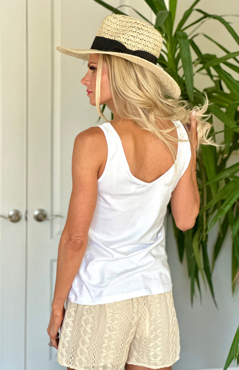 Tribal Kaede Tank Top : White
