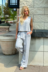 Benal 2 piece linen blend outfit : Cool Sage Grey