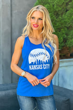 Kansas City Skyline Tank Top : Blue/White
