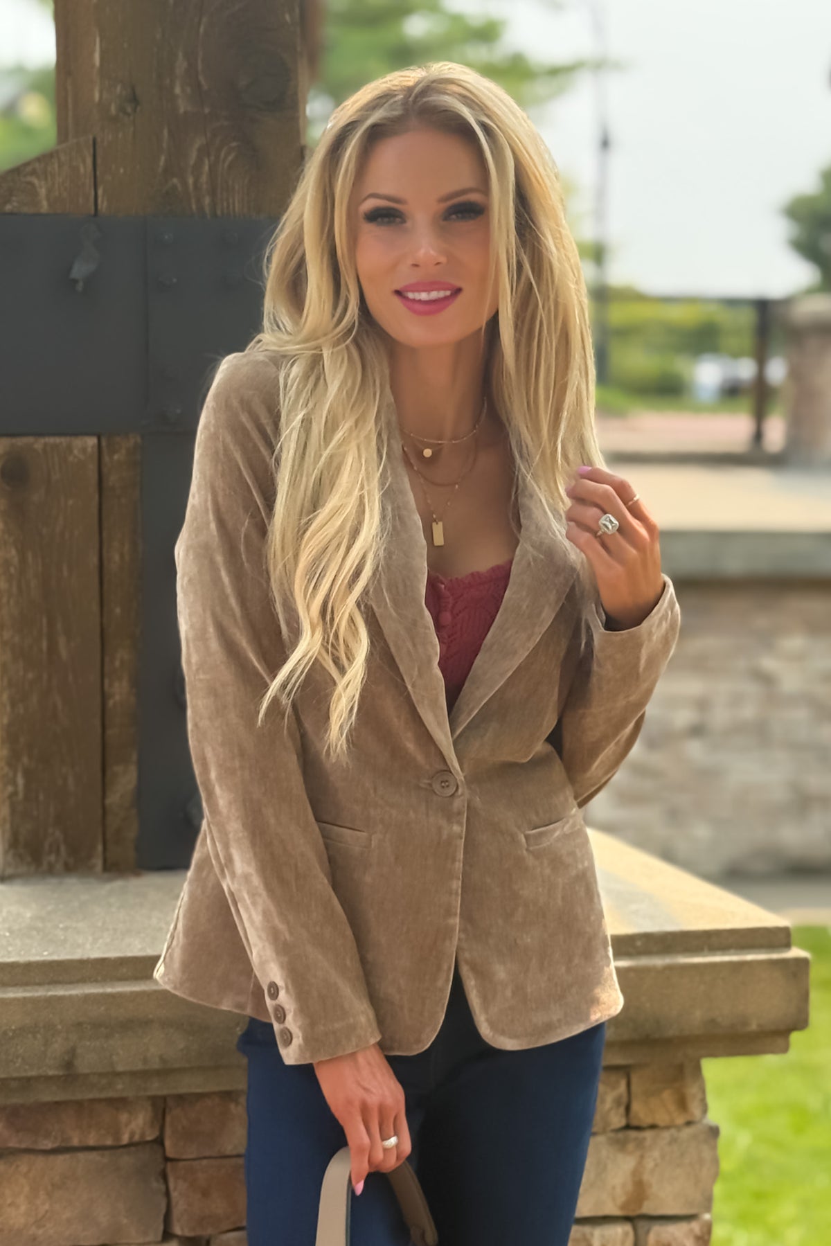 Liverpool Chanell Fitted Blazer : Khaki