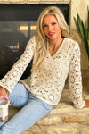 Tribal Misha Open Crochet Bell Sweater : Cocomilk