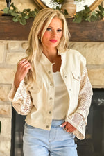 Ladonna Crochet Sleeve Jacket : Ivory