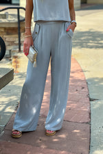 Benal 2 piece linen blend outfit : Cool Sage Grey