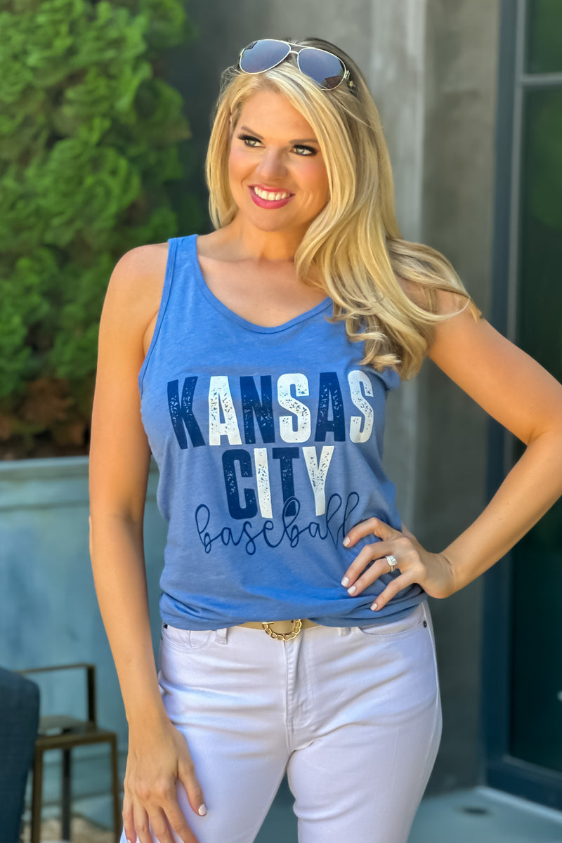 Kansas City Baseball Tank Top : Blue
