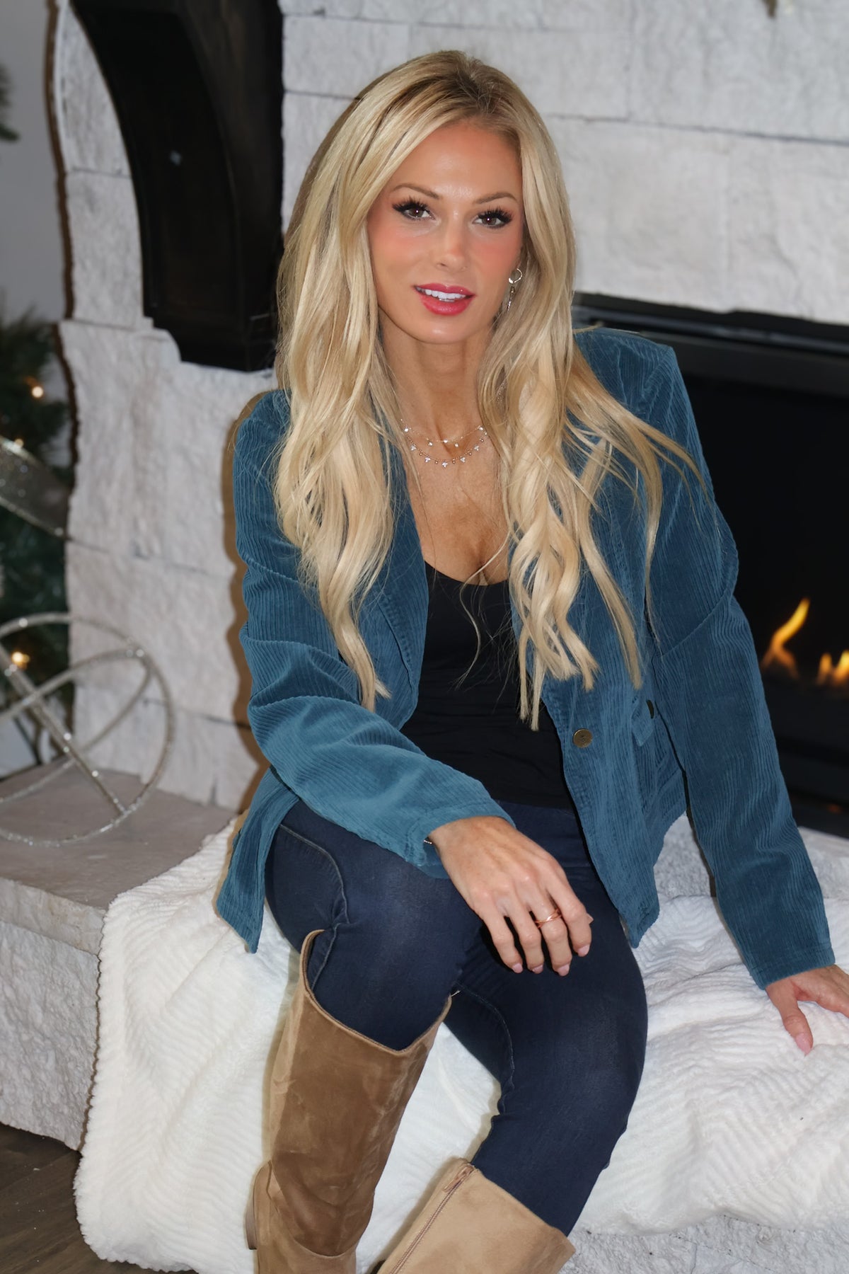 XCVI Jessamine Corduroy Blazer : Teal