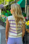 Laina V neck Knit Top : Lavender