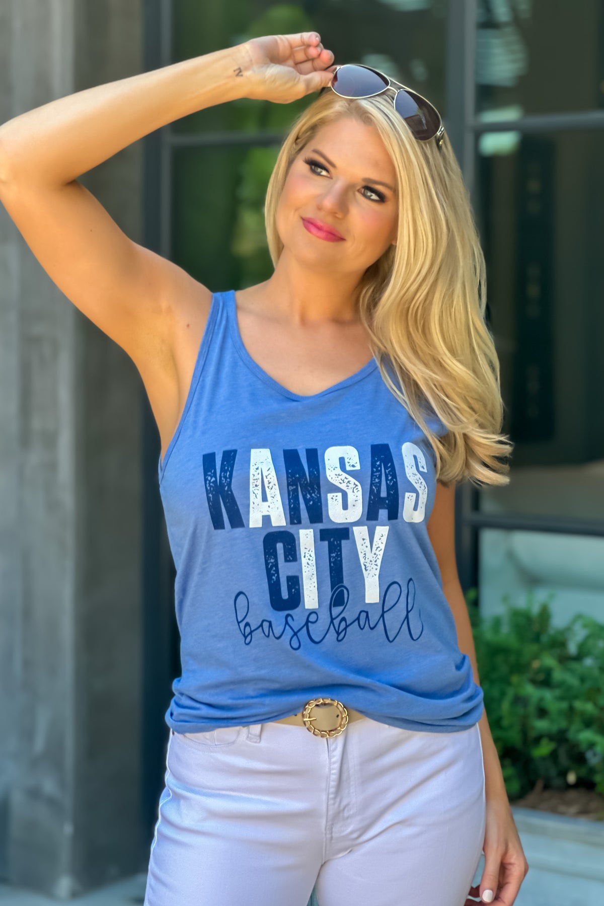 Kansas City Baseball Tank Top : Blue