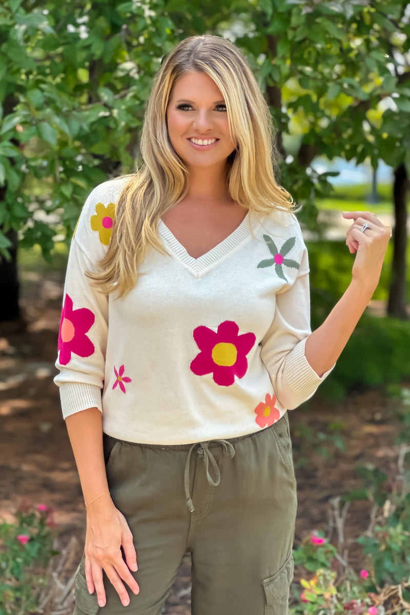 Tribal Mardi V neck Sweater : Sandust