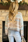 Bailey Stripe Pullover Sweater : Ice Blue/ Grey