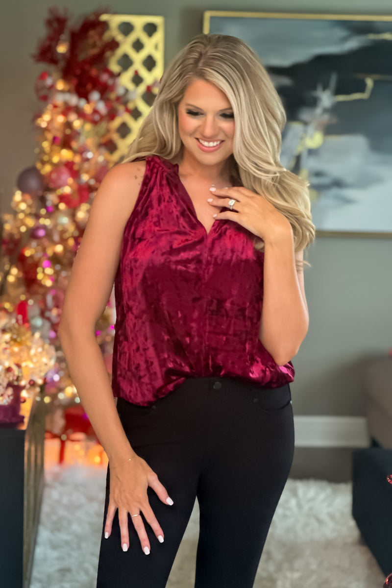 The First Noel Velvet Tank : Wine