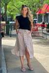 Sandra Button up Midi Skirt : Champagne