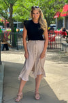 Sandra Button up Midi Skirt : Champagne