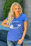 Kansas City Crown V-Neck Tee : Denim Blue