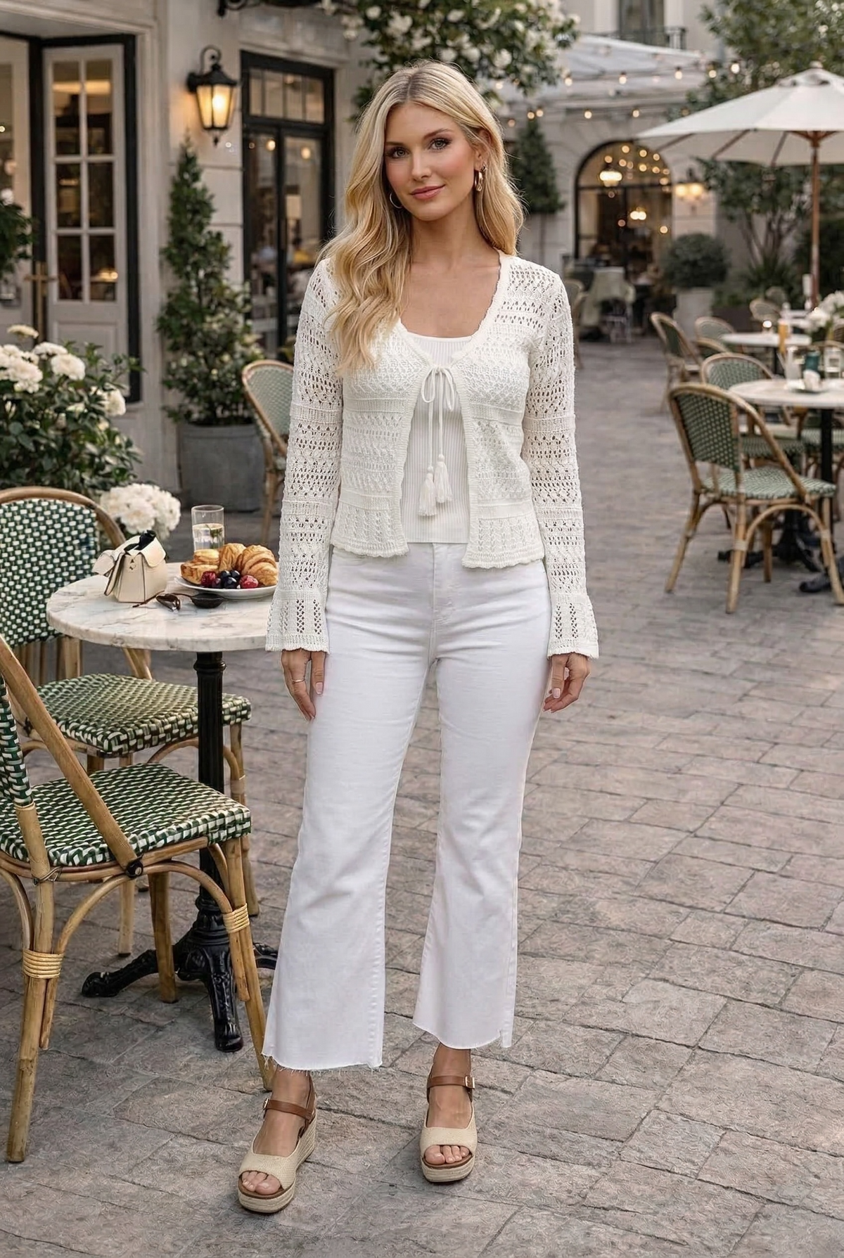 Malaysia Front Tie Cardigan : Off White