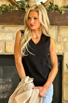 Liverpool Marcy Sleeveless V Neck : Black