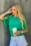 Hayes Stretchy Knit Top : Green