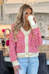 Remember The Time Sweater : Ivory/Hot Pink