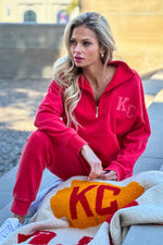 KC Vintage Wash Jogger Set : Red