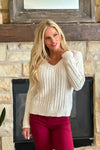 Gayle Fine Gauge Pullover Sweater : French Vanilla