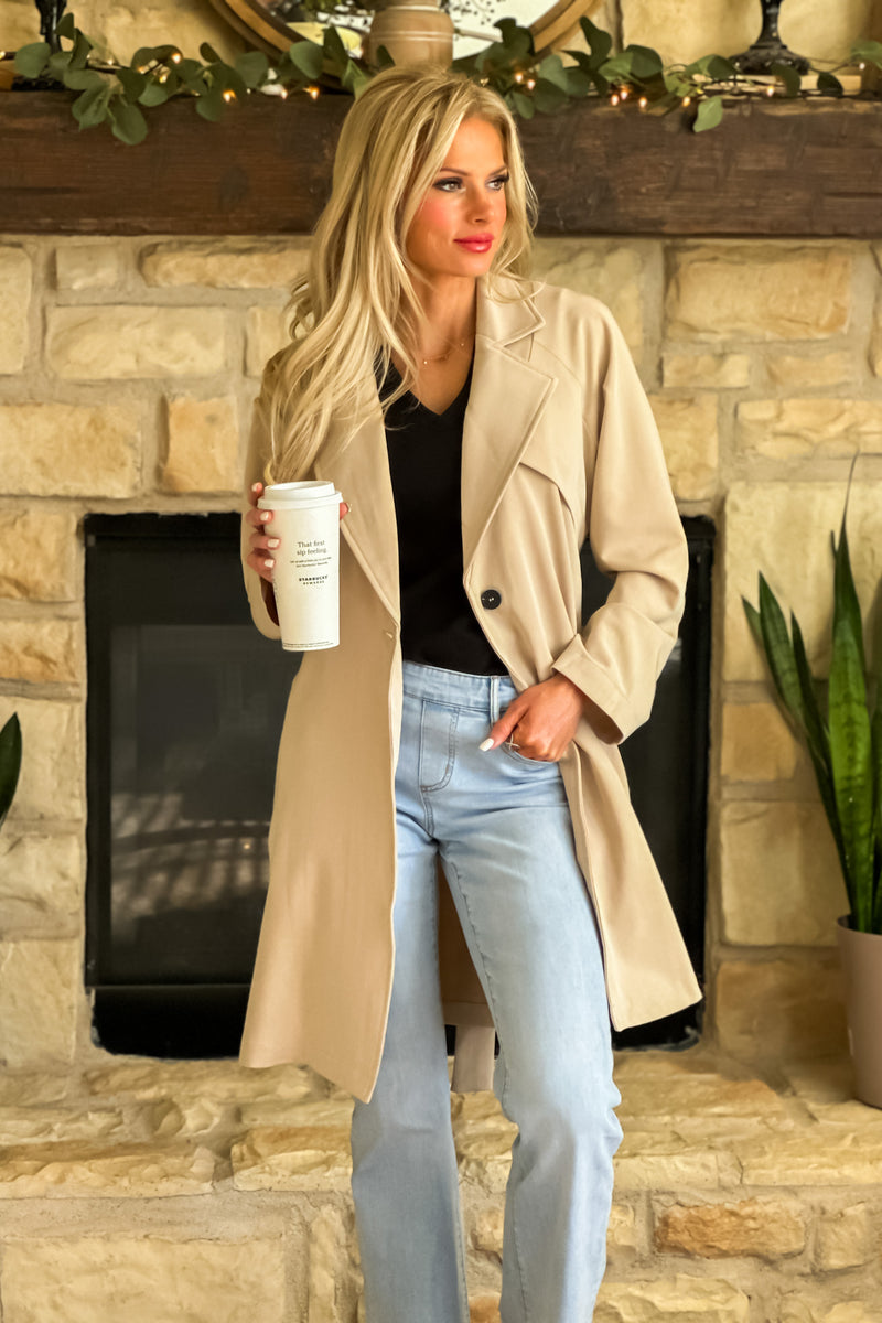 Odette Belted Trench Coat : Beige