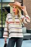 Liverpool Bardot Boatneck Textured Sweater : Rust/Cream