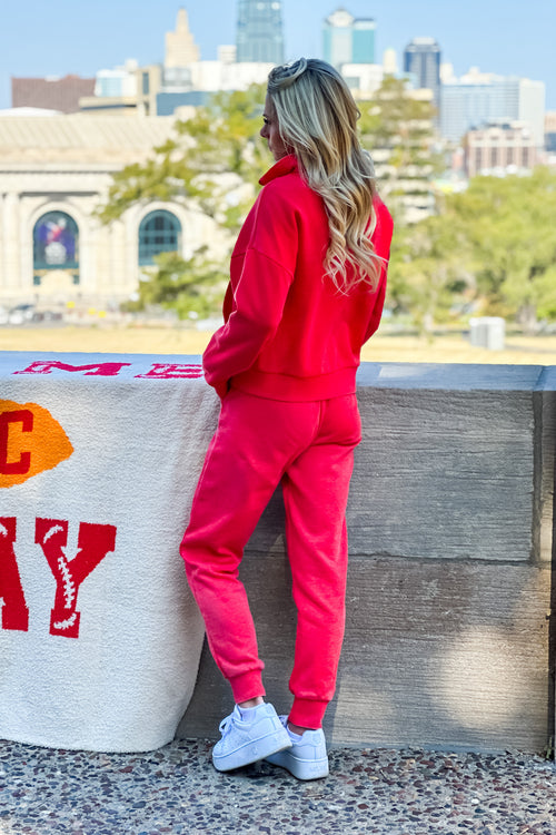 KC Vintage Wash Jogger Set : Red