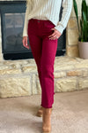 Liverpool Hannah Crop Flare Jeans : Red Velvet