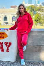 KC Vintage Wash Jogger Set : Red