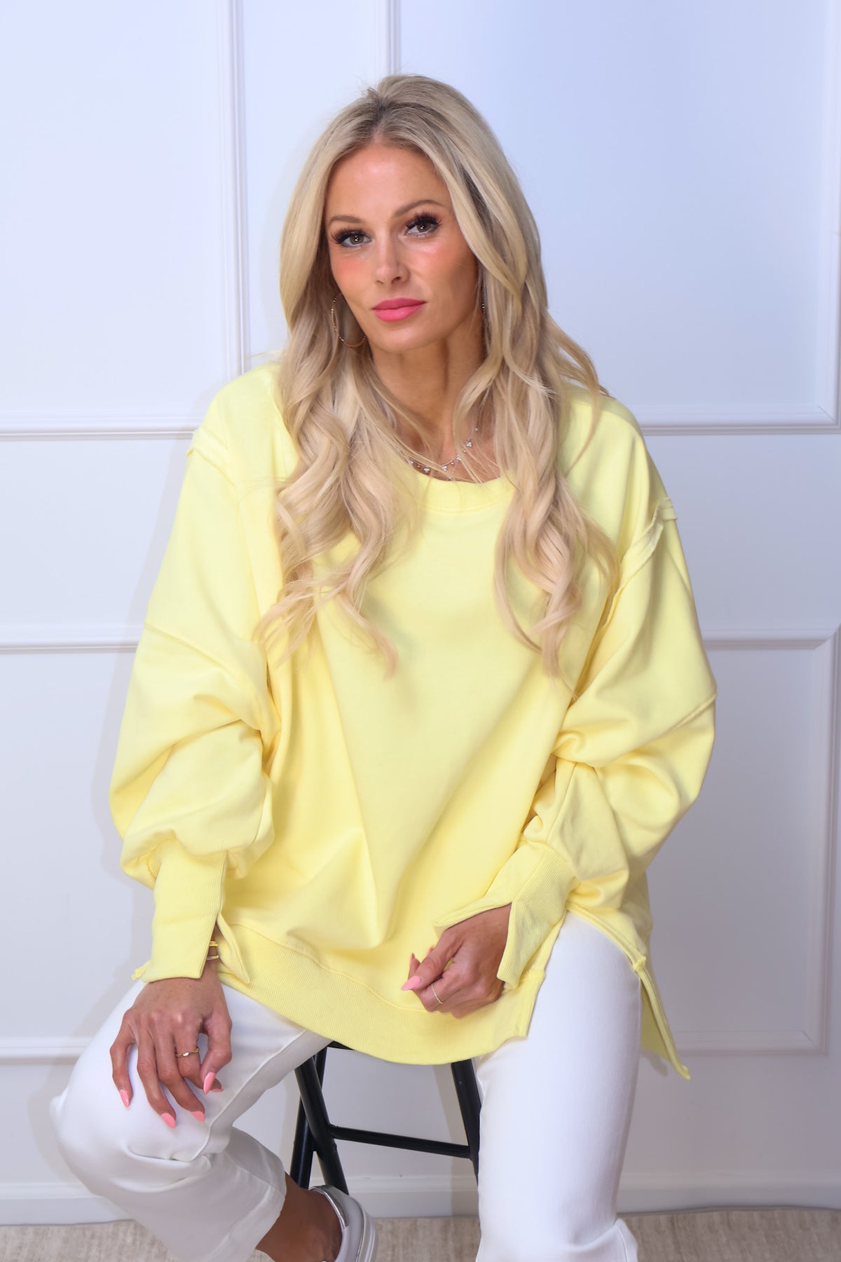 Myla Oversized Pullover : Yellow