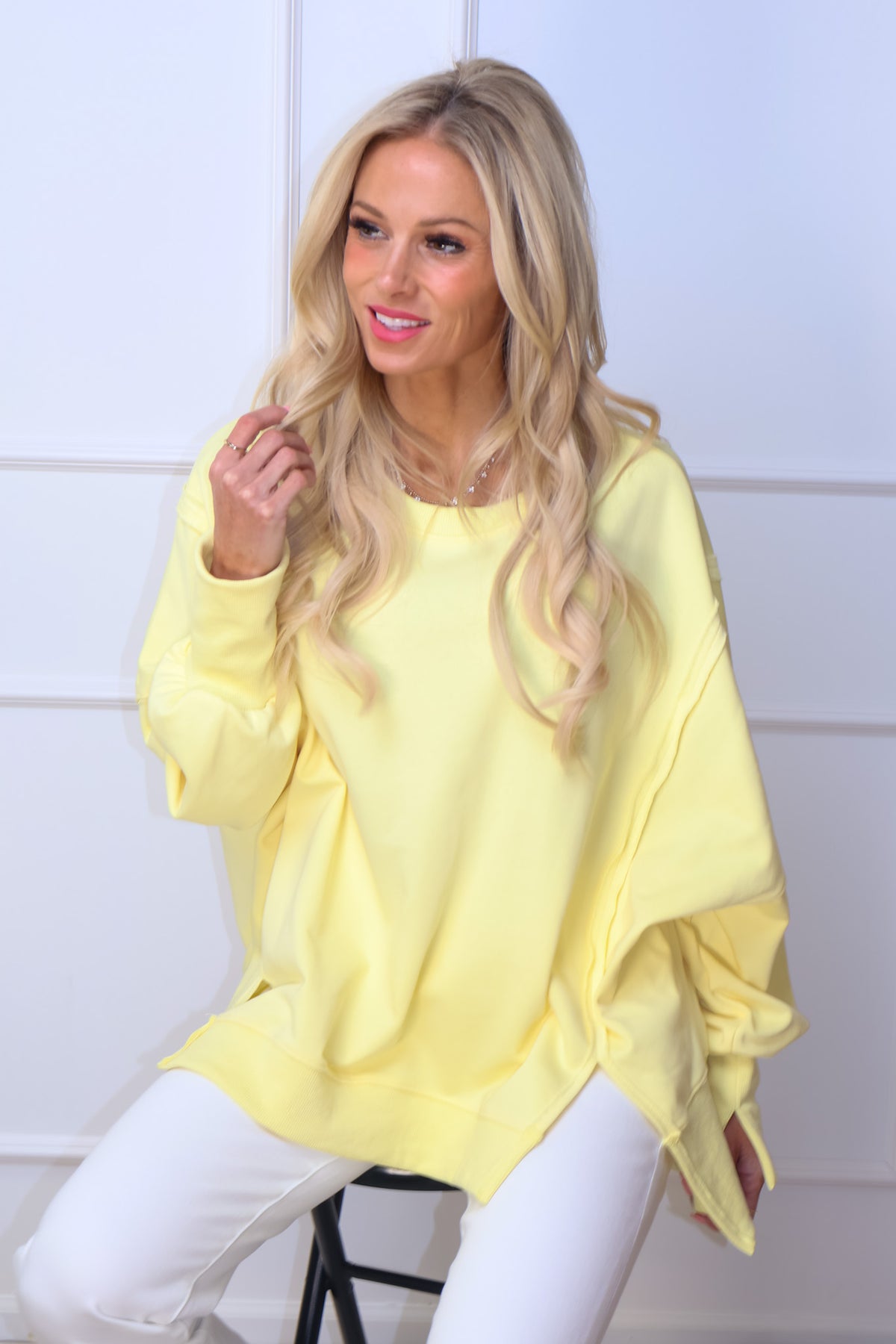 Myla Oversized Pullover : Yellow