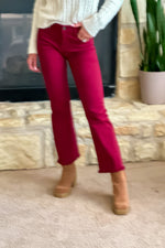 Liverpool Hannah Crop Flare Jeans : Red Velvet